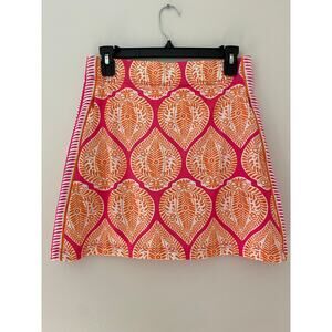 Gretchen Scott $159 Smooth Stretch Pull On Skirt Skort EUC Golf Pink Orange XS